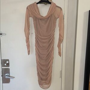 Room Service Long Sleeve Ruched Dress